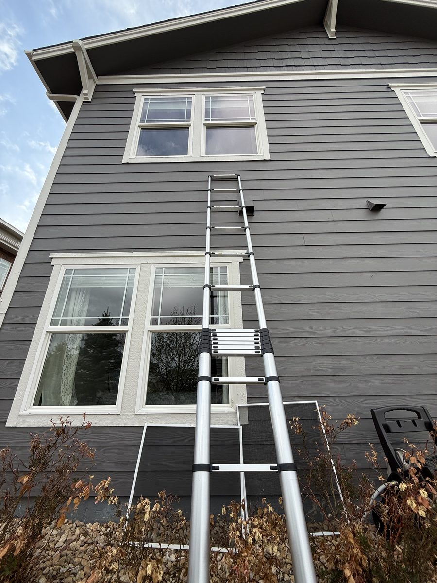 Second story window cleaning